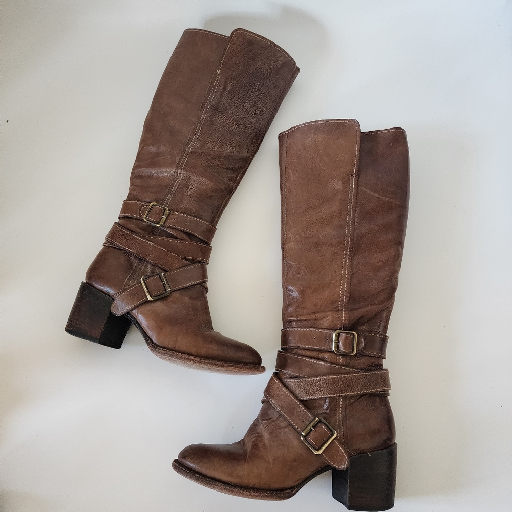 FREEBIRD by Steven SIERA Brown Leather tall riding Women's boots size 8